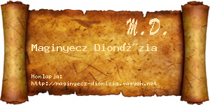 Maginyecz Dionízia névjegykártya